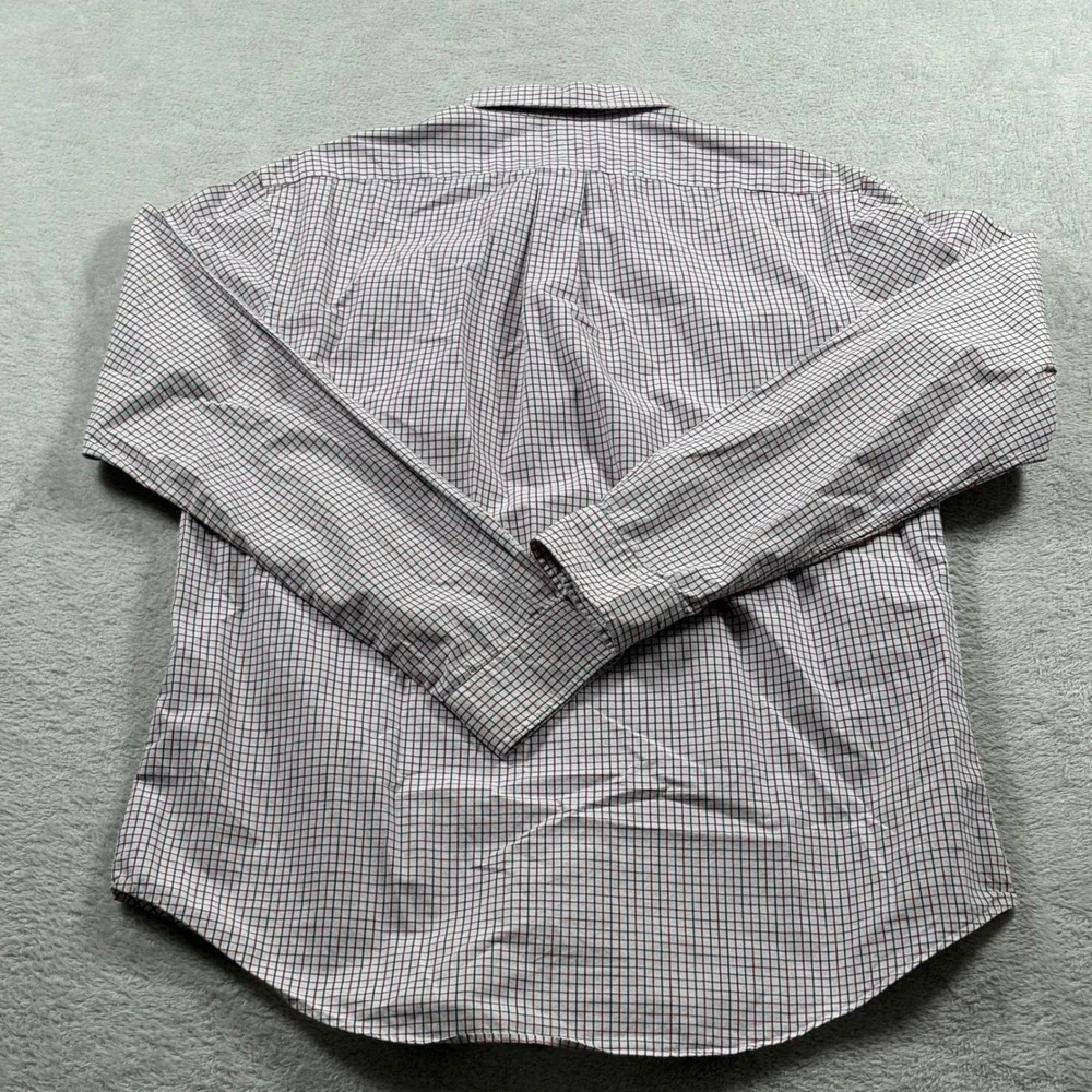Ralph Lauren Mens Custom Fit Tattersall Check Button Down Shirt Red Navy Large